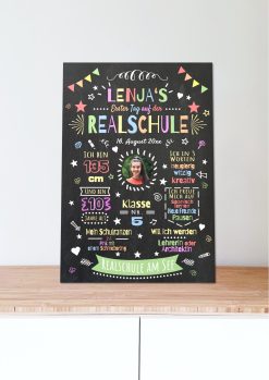 Meilensteintafel Chalkboard Gymnasium Realschule Weiterführende Schule Geschenk Junge Mädchen Personalisiert5