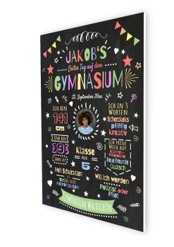 Meilensteintafel Chalkboard Gymnasium Realschule Weiterführende Schule Geschenk Junge Mädchen Personalisiert6