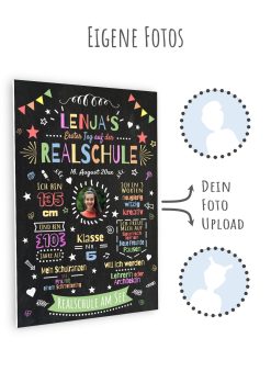 Meilensteintafel Chalkboard Gymnasium Realschule Weiterführende Schule Geschenk Mädchen Junge Personalisiert2