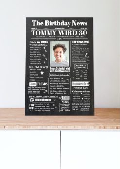 Meilensteintafel Geburtstags Zeitung 30. Geburtstag 1993 Geschenk Jahrgangsposter Magazin Personalisiert Frau Mann04