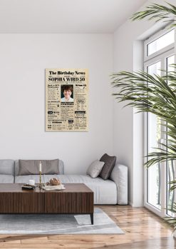 Meilensteintafel Geburtstags Zeitung 50. Geburtstag 1973 Geschenk Jahrgangsposter Magazin Personalisiert Frau Mann01