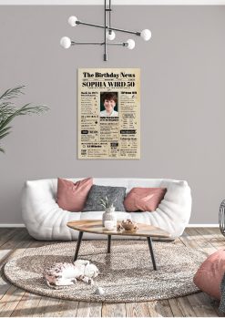 Meilensteintafel Geburtstags Zeitung 50. Geburtstag 1973 Geschenk Jahrgangsposter Magazin Personalisiert Frau Mann05