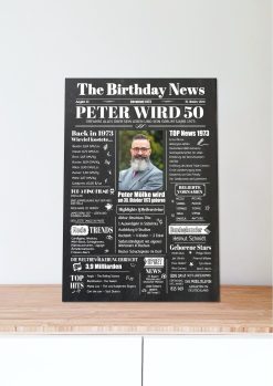 Meilensteintafel Geburtstags Zeitung 50. Geburtstag 1973 Geschenk Jahrgangsposter Magazin Personalisiert Frau Mann06