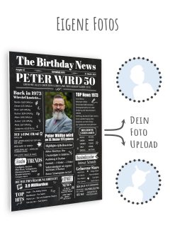 Meilensteintafel Geburtstags Zeitung 50. Geburtstag 1973 Geschenk Jahrgangsposter Magazin Personalisiert Frau Mann11