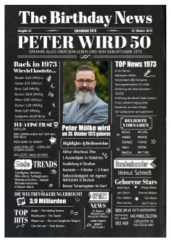 Meilensteintafel Geburtstags Zeitung 50. Geburtstag 1973 Geschenk Jahrgangsposter Magazin Personalisiert Mann Chalk