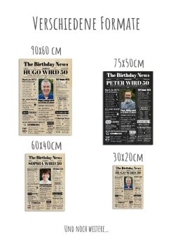 Meilensteintafel Geburtstags Zeitung 50. Geburtstag 1973 Geschenk Jahrgangsposter Magazin Personalisiert Mann Frau1