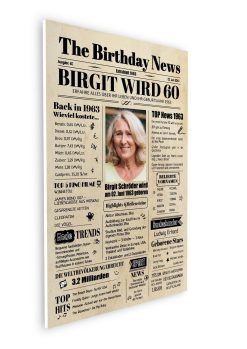 Meilensteintafel Geburtstags Zeitung 60. Geburtstag 1963 Geschenk Jahrgangsposter Magazin Personalisiert Frau Mann6