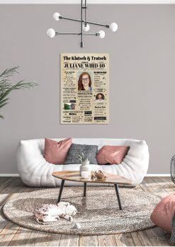 Meilensteintafel Geburtstagszeitung Geschenk 40. Geburtstag Klatsch Und Tratsch Jahrgangsposter Foto Magazin Personalisiert Frau Mann05