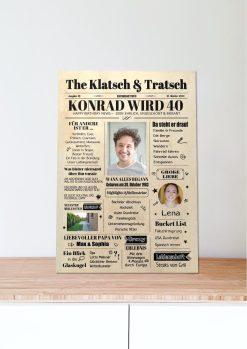 Meilensteintafel Geburtstagszeitung Geschenk 40. Geburtstag Klatsch Und Tratsch Jahrgangsposter Foto Magazin Personalisiert Frau Mann06