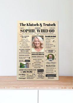 Meilensteintafel Geburtstagszeitung Geschenk 60. Geburtstag Klatsch Und Tratsch Jahrgangsposter Foto Magazin Personalisiert Mann Frau06