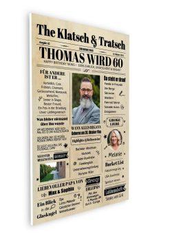 Meilensteintafel Geburtstagszeitung Geschenk 60. Geburtstag Klatsch Und Tratsch Jahrgangsposter Foto Magazin Personalisiert Mann Frau08