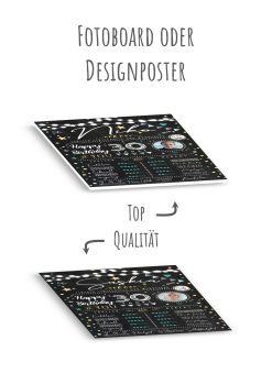 Meilensteintafel 30. Geburtstag Geschenk Personalisiert Chalkboard Mann Frau Geburtstagsposter Rating Star11