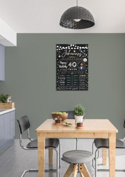 Meilensteintafel 40. Geburtstag Geschenk Personalisiert Chalkboard Mann Frau Geburtstagsposter Rating Star02