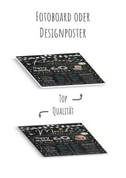 Meilensteintafel 60. Geburtstag Geschenk Personalisiert Chalkboard Mann Frau Geburtstagsposter Rating Star13