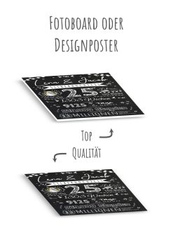 Meilensteintafel Chalkboard Geschenk 25. Hochzeitstag Silberhochzeit Personalisiert Retro Lights 22