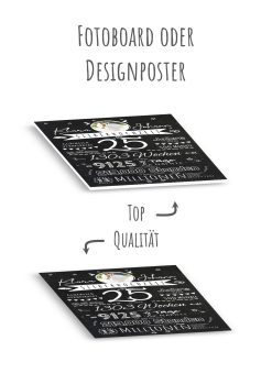 Meilensteintafel Chalkboard Geschenk 25. Hochzeitstag Silberhochzeit Personalisiert Retro Stilvoll 113
