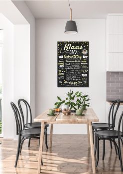 Meilensteintafel Chalkboard Geschenk 30. Geburtstag Personalisiert Geburtstagstafel Frau Mann Klassik Gold Foto 002