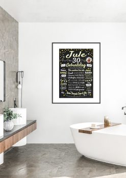 Meilensteintafel Chalkboard Geschenk 30. Geburtstag Personalisiert Geburtstagstafel Frau Mann Klassik Gold Foto 005