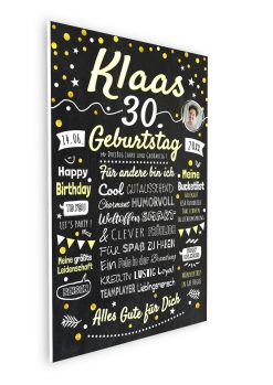Meilensteintafel Chalkboard Geschenk 30. Geburtstag Personalisiert Geburtstagstafel Frau Mann Klassik Gold Foto 008