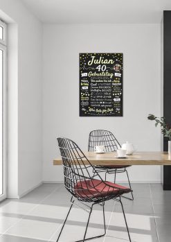 Meilensteintafel Chalkboard Geschenk 40. Geburtstag Personalisiert Geburtstagstafel Frau Mann Klassik Gold Foto 102