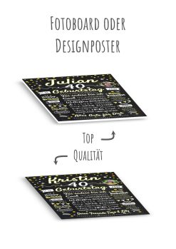 Meilensteintafel Chalkboard Geschenk 40. Geburtstag Personalisiert Geburtstagstafel Frau Mann Klassik Gold Foto 111