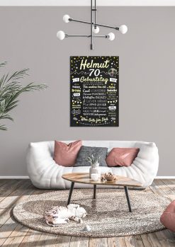 Meilensteintafel Chalkboard Geschenk 70. Geburtstag Personalisiert Geburtstagstafel Mann Frau Klassik Gold Foto04