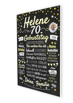 Meilensteintafel Chalkboard Geschenk 70. Geburtstag Personalisiert Geburtstagstafel Mann Frau Klassik Gold Foto07