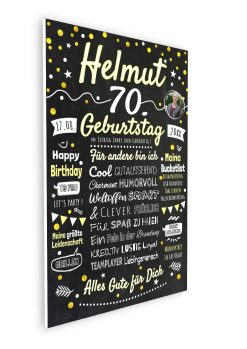 Meilensteintafel Chalkboard Geschenk 70. Geburtstag Personalisiert Geburtstagstafel Mann Frau Klassik Gold Foto08