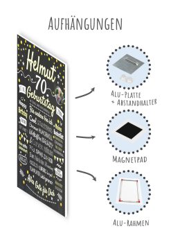Meilensteintafel Chalkboard Geschenk 70. Geburtstag Personalisiert Geburtstagstafel Mann Frau Klassik Gold Foto10