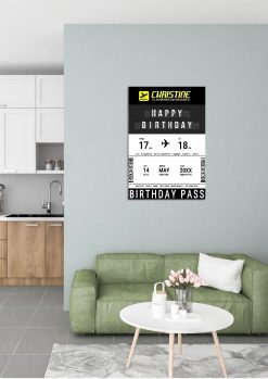 Meilensteintafel Geschenk 18. Geburtstag Volljährigkeit Aviation Reise Weltenbummler Birthday Boarding Pass No 101