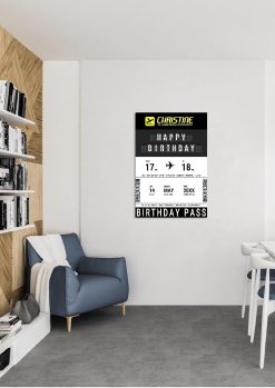 Meilensteintafel Geschenk 18. Geburtstag Volljährigkeit Aviation Reise Weltenbummler Birthday Boarding Pass No 103