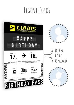Meilensteintafel Geschenk 18. Geburtstag Volljährigkeit Aviation Reise Weltenbummler Birthday Boarding Pass No 108