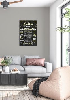 Meilensteintafel Geschenk Zum Abschied Arbeitskollegen Personalisiert Kollegen Gold Chalkboard Chalk 001