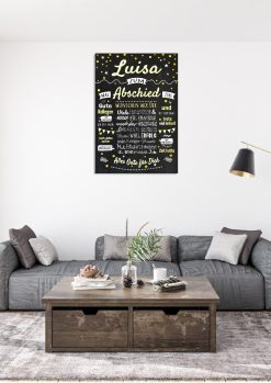 Meilensteintafel Geschenk Zum Abschied Arbeitskollegen Personalisiert Kollegen Gold Chalkboard Chalk 003