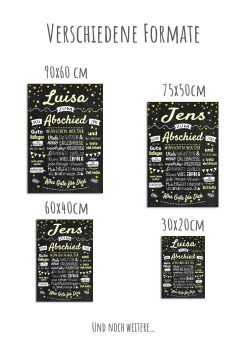 Meilensteintafel Geschenk Zum Abschied Arbeitskollegen Personalisiert Kollegen Gold Chalkboard Chalk 010