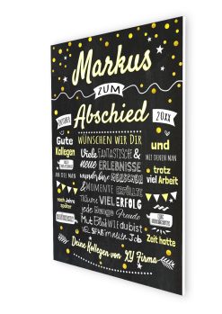 Meilensteintafel Geschenk Zum Abschied Arbeitskollegen Personalisiert Kollegen Gold Chalkboard1