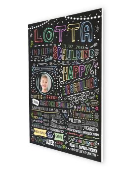Meilensteintafel Einschulung Geschenk Personalisiert Einschulungsposter Schulanfang Chalkboard Mädchen Junge Bunte Schulzeit 106