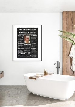 Meilensteintafel Geburtstags Zeitung 80. Geburtstag 1943 Geschenk Jahrgangsposter Magazin Personalisiert Frau Mann Chalkboard05