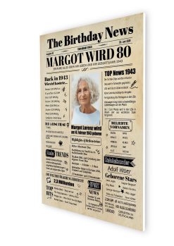Meilensteintafel Geburtstags Zeitung 80. Geburtstag 1943 Geschenk Jahrgangsposter Magazin Personalisiert Frau Mann Chalkboard07