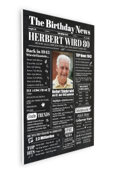 Meilensteintafel Geburtstags Zeitung 80. Geburtstag 1943 Geschenk Jahrgangsposter Magazin Personalisiert Frau Mann Chalkboard08
