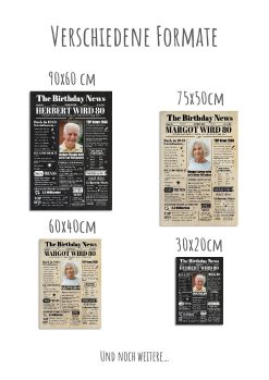 Meilensteintafel Geburtstags Zeitung 80. Geburtstag 1943 Geschenk Jahrgangsposter Magazin Personalisiert Frau Mann Chalkboard12