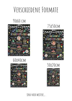 Meilensteintafel Geschenk Zur Einschulung Einschulungsposter Schulanfang Personalisiert Junge Mädchen Lichterkette 3 Fotos11