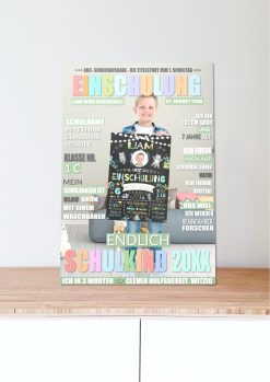 Meilensteintafel Geschenk Zur Einschulung Einschulungsposter Schulanfang Personalisiert Magazin Zeitschrift Junge Mädchen05