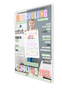 Meilensteintafel Geschenk Zur Einschulung Einschulungsposter Schulanfang Personalisiert Magazin Zeitschrift Junge Mädchen06