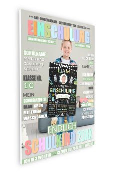 Meilensteintafel Geschenk Zur Einschulung Einschulungsposter Schulanfang Personalisiert Magazin Zeitschrift Junge Mädchen07