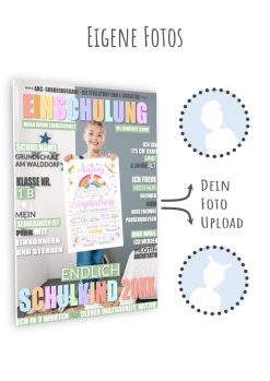 Meilensteintafel Geschenk Zur Einschulung Einschulungsposter Schulanfang Personalisiert Magazin Zeitschrift Junge Mädchen10