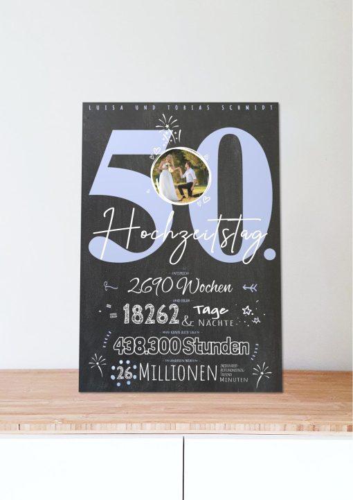 Meilensteintafel Chalkboard Geschenk 50. Hochzeitstag Goldene Hochzeit Personalisiert06