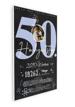 Meilensteintafel Chalkboard Geschenk 50. Hochzeitstag Goldene Hochzeit Personalisiert08