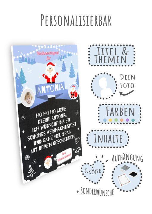 Brief Vom Weihnachtsmann Vorlage Post Zum Ausdrucken Personalisiert Meilensteintafel Chalkboard Diy Weihnachten No.2 34