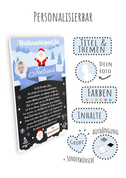 Brief Vom Weihnachtsmann Vorlage Post Zum Ausdrucken Personalisiert Meilensteintafel Chalkboard Diy Weihnachten No.34